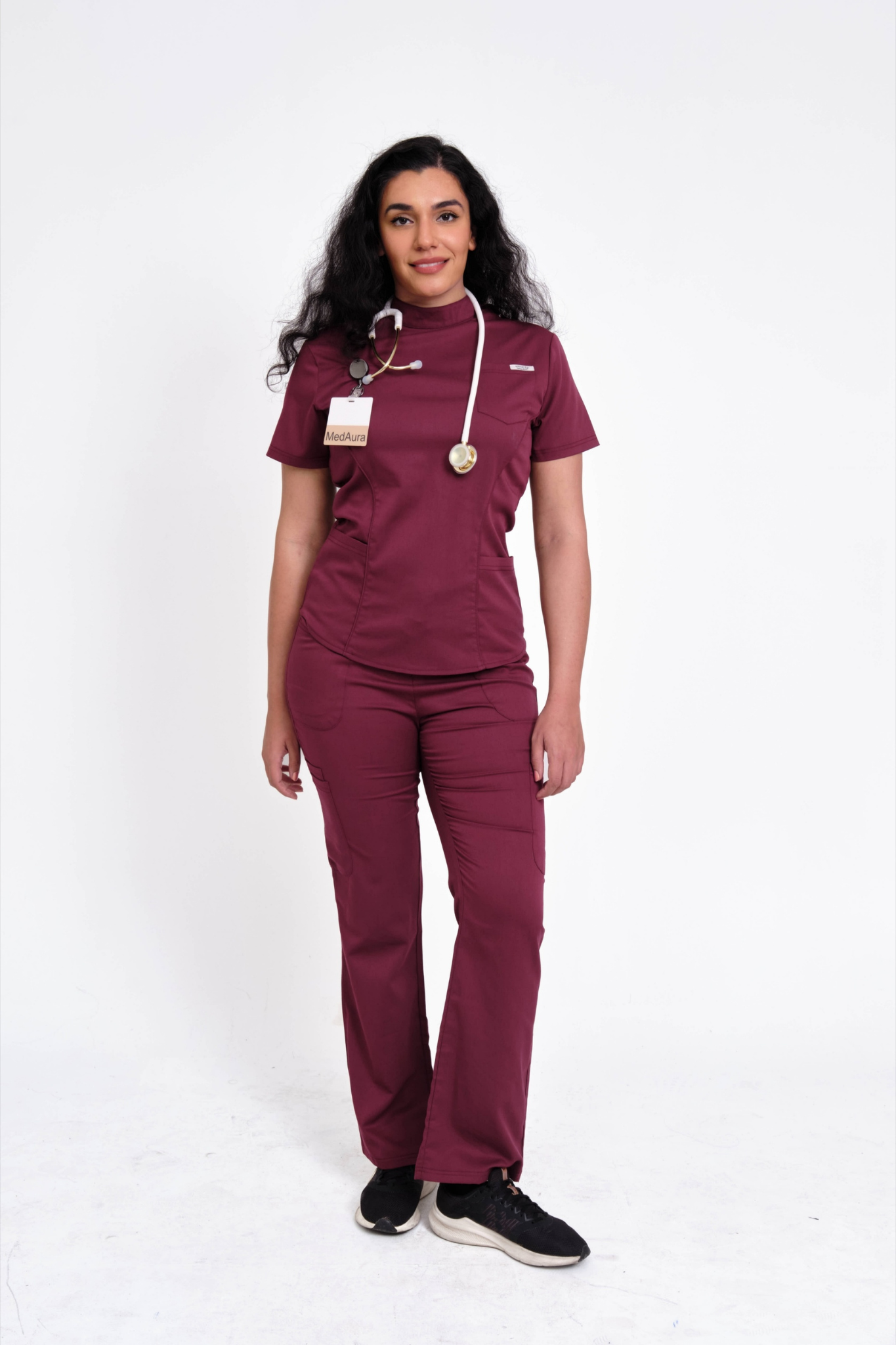 The Nova Scrub Top Burgundy
