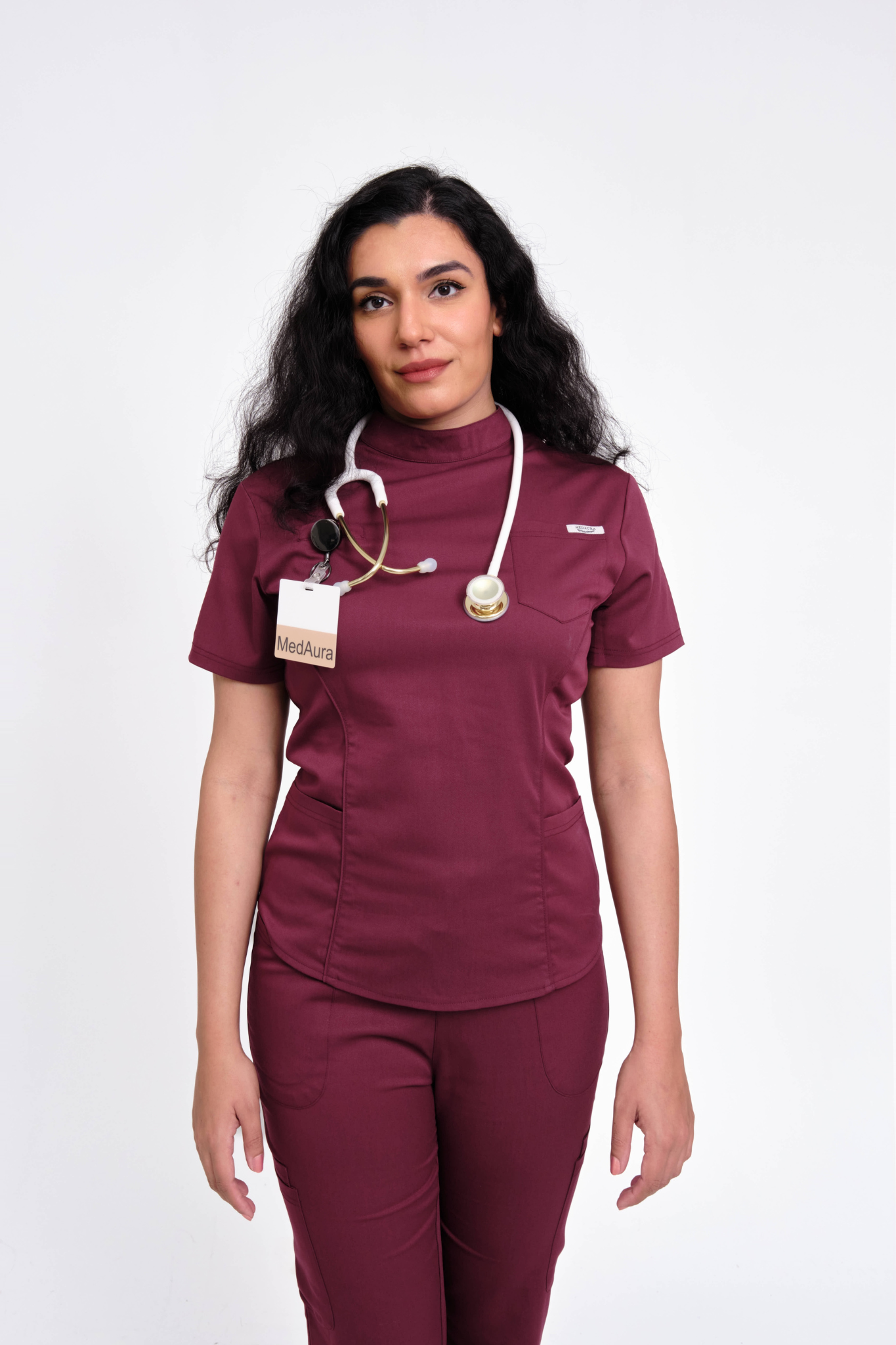 The Nova Scrub Top Burgundy