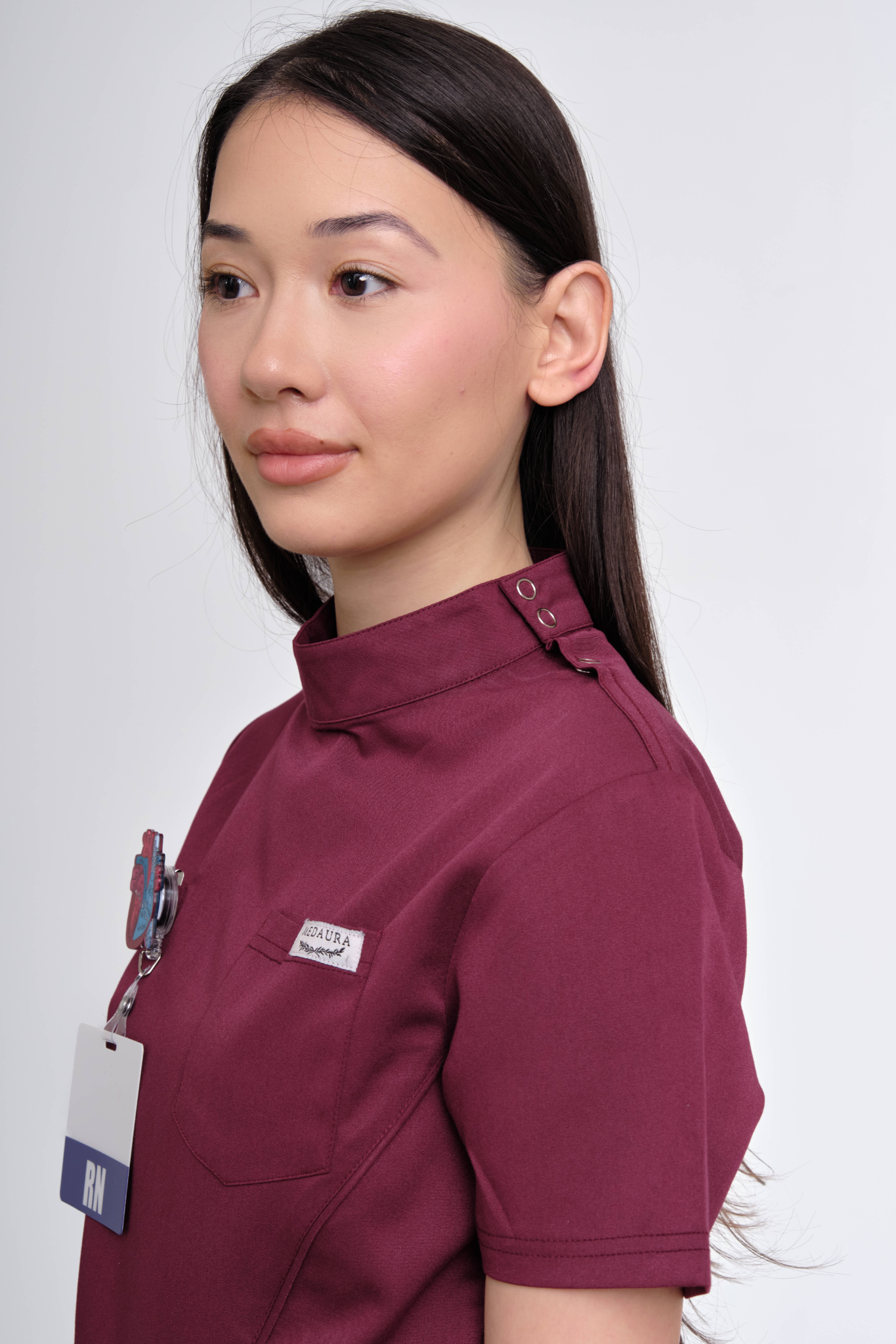 The Nova Scrub Top Burgundy