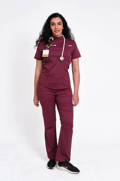 Nova Scrub Pants Burgundy